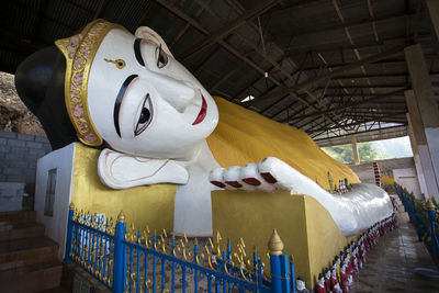 Statue of buddha in building