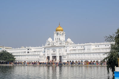 Beautiful view of golden temple - harmandir sahib in amritsar, punjab, india, famous indian sikh