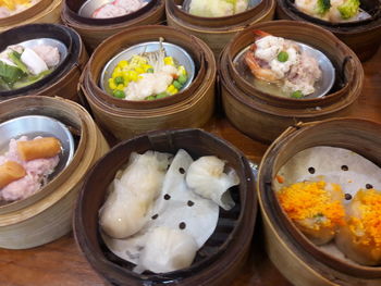 High angle view of food in container