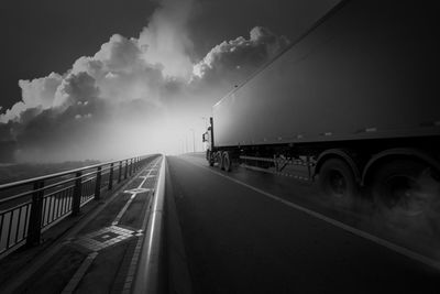 View of bridge over road against sky