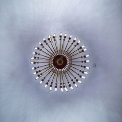 Low angle view of illuminated chandelier