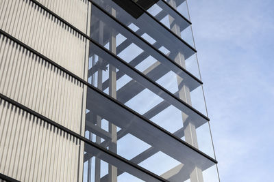 Low angle view of modern building against sky