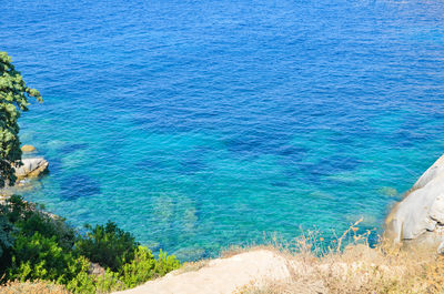 High angle view of sea shore