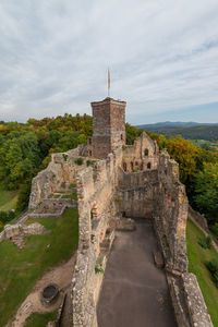 Roetteln castle in loerrach - the black forest, baden-wuerttemberg, germany. vertical image.