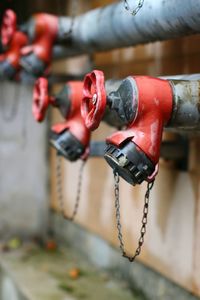 Close-up of pipes valves