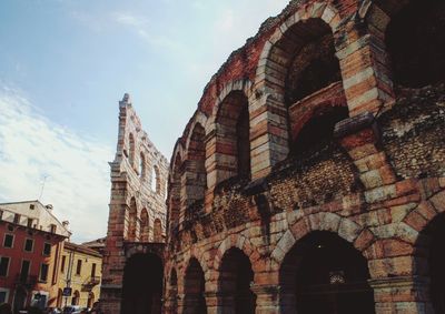 Low angle view of historical building against sky