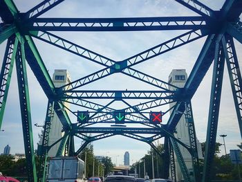 Low angle view of suspension bridge