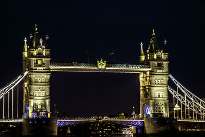 View of illuminated bridge at night