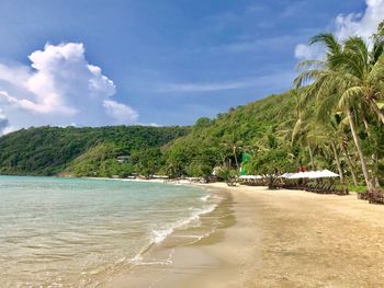 Scenic view of beach against sky