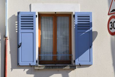 Closed door of building