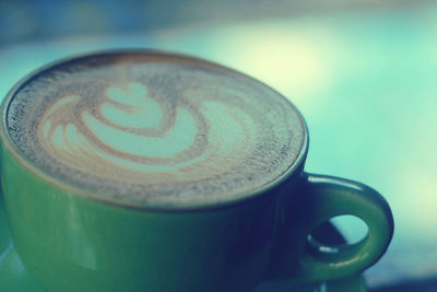Close-up of cappuccino