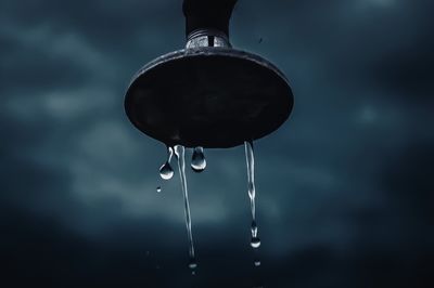 Close-up of dripping water from shower