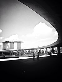 Silhouette of woman against clear sky