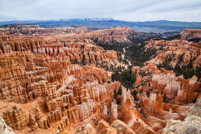 Aerial view of rock formations