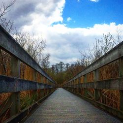 Empty road against cloudy sky