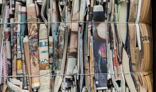 Full frame shot of newspapers