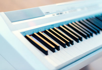 High angle view of electric piano