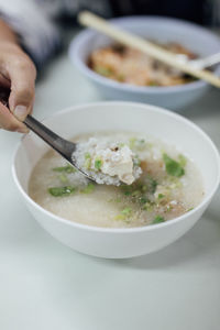 Close-up of meal served in bowl