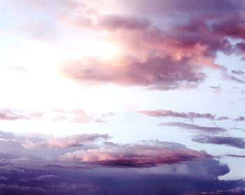 Low angle view of clouds in sky during sunset