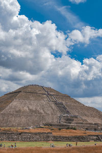 Pyramid of the sun against blue sky