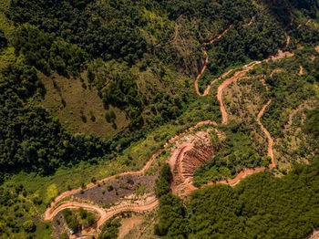 High angle view of mountain road