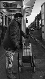 Man in shopping cart