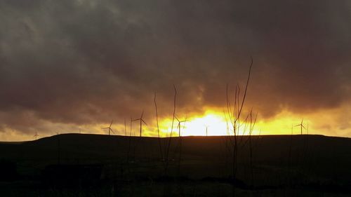 Scenic view of landscape against cloudy sky