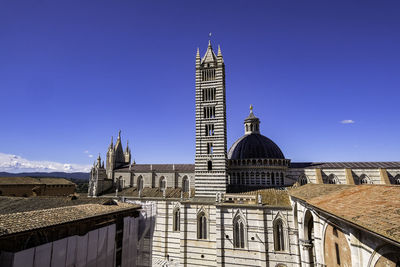 Aerial view of duomo di siena from facciatone - siena, tuscany, italy