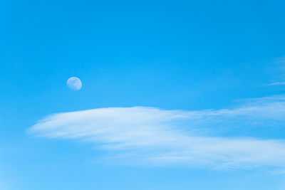 Low angle view of moon in sky