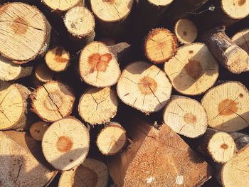 Full frame shot of firewood