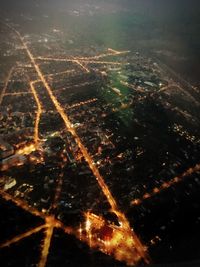 Aerial view of illuminated sky at night