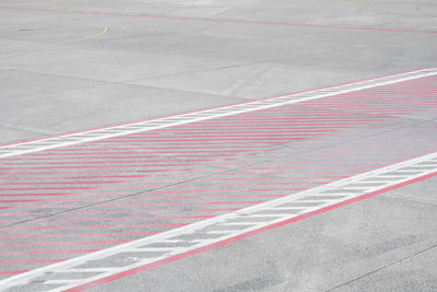 High angle view of empty road on airfield