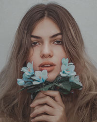 Close-up portrait of a beautiful young woman