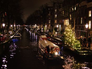 Illuminated city at night