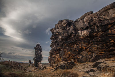 Rock formations against sky