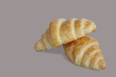 High angle view of bread against black background