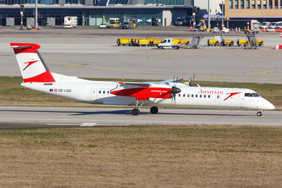 View of airplane on airport runway