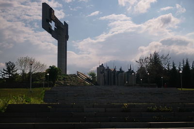 Low angle view of buildings against sky