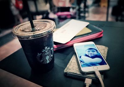 Close-up of drink on table