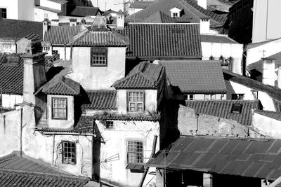 High angle view of buildings in city