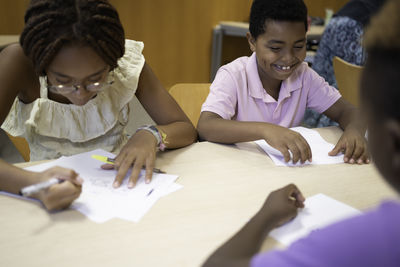 Business colleagues working at office