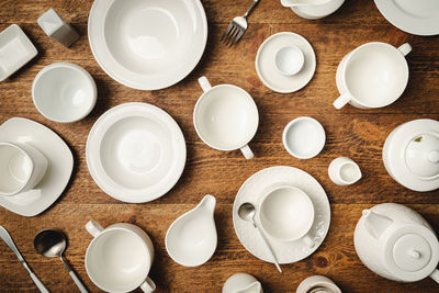 High angle view of food on table