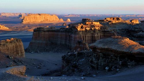 Rock formations on landscape