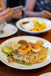 Close-up of meal served in plate