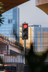 Blurred motion of car on road in city