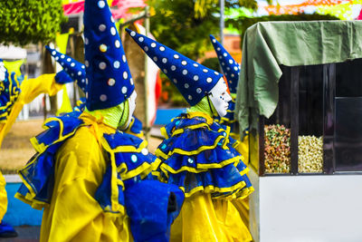 Group of people wearing carnival costume