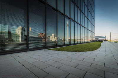 View of footpath in city