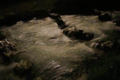 River flowing at night