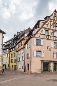 Low angle view of buildings against sky