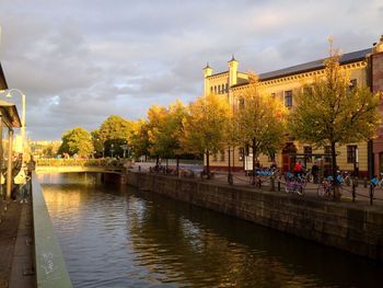 View of canal along buildings